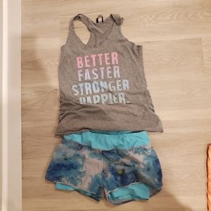 Workout top and shorts set
